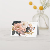 Elegant Floral Personalized Wedding  Plaatskaartje (Achterkant)