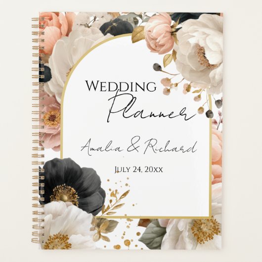 Elegant Floral Personalized Wedding Planner (Voorkant)