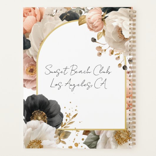 Elegant Floral Personalized Wedding Planner (Achterkant)