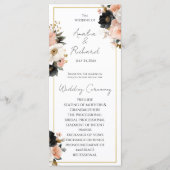 Elegant Floral Personalized Wedding Program Programmakaart (Voorkant)