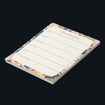 Elegant  Floral Personalized Weekly Planner Notitieblok<br><div class="desc">Een stijlvol,  gepersonaliseerd weekblad notitieblok met een elegant  boho floreel patroon in blauw van de marine.</div>