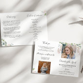 Elegant Floral Photo Funeral | Memorandum