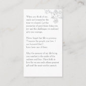 Elegant Floral Photo Funeral Prayer Card Visitekaartje (Achterkant)