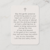 Elegant Floral Photo Funeral Prayer Card Visitekaartje (Achterkant)