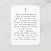 Elegant Floral Photo Funeral Prayer Card Visitekaartje (Achterkant)