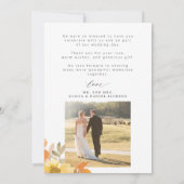 Elegant floral photo wedding bedankkaart (Achterkant)