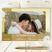 Elegant Floral Photo Wedding Guest Book Gastenboek