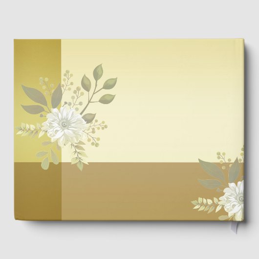 Elegant Floral Photo Wedding Guest Book Gastenboek (Achterkant)