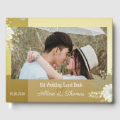 Elegant Floral Photo Wedding Guest Book Gastenboek (Voorkant)