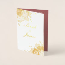 Elegant Floral Photo Wedding Invitation Folie Card