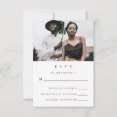 Elegant Floral Photo Wedding RSVP Kaartje (Voorkant)