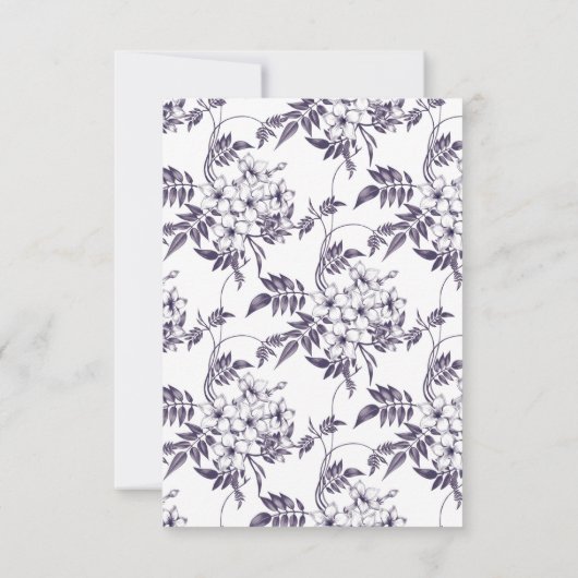 Elegant Floral Photo Wedding RSVP Kaartje (Achterkant)