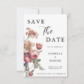 Elegant Floral Photo Wedding Save The Date (Voorkant)