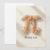 Elegant Floral Pi Day Invitation Kaart (Voorkant / Achterkant)