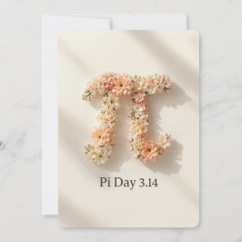 Elegant Floral Pi Day Invitation Kaart