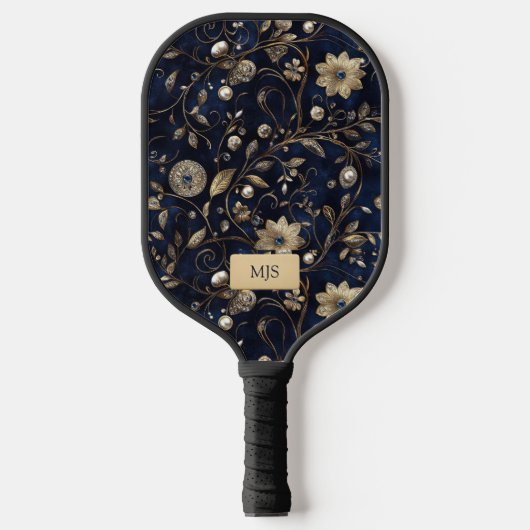 Elegant Floral Pickleball Paddle (Voorkant)
