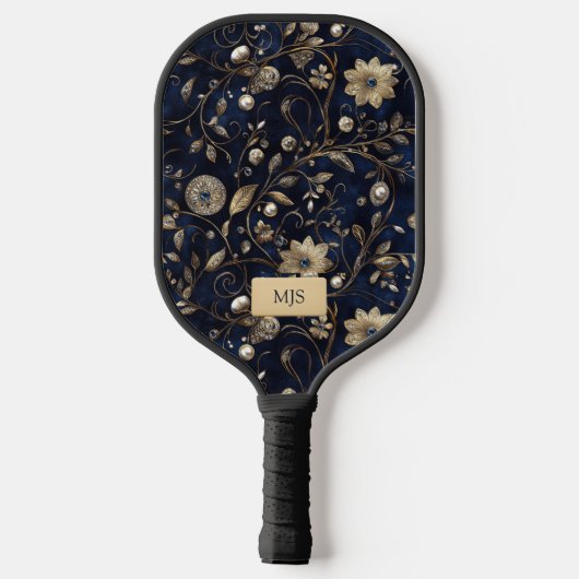 Elegant Floral Pickleball Paddle (Achterkant)
