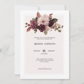 Elegant Floral Pink 60th Birthday Invitation Kaart (Voorkant)