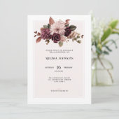 Elegant Floral Pink 60th Birthday Invitation Kaart (Staand voorkant)