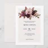 Elegant Floral Pink 60th Birthday Invitation Kaart (Voorkant / Achterkant)