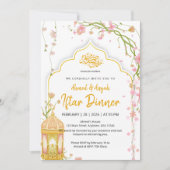 Elegant Floral Pink and Gold Iftar Dinner Ramadan  Kaart (Voorkant)