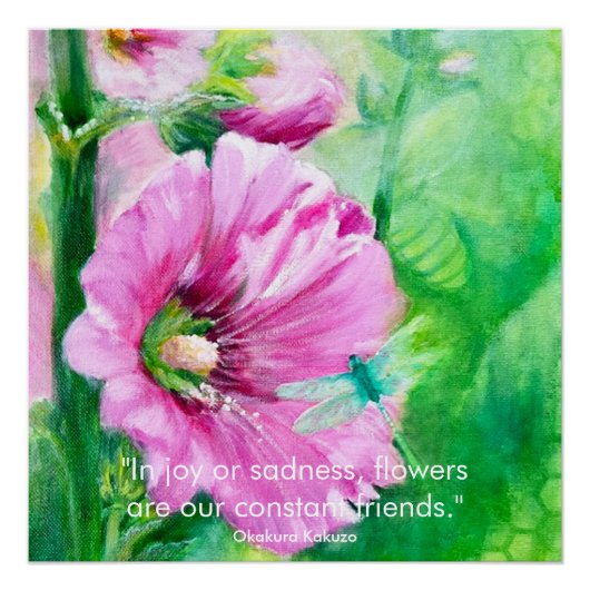 Elegant Floral Pink Art Poster (Voorkant)