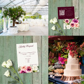 Elegant Floral Pink Blush Paars Save the Date Aankondigingskaart