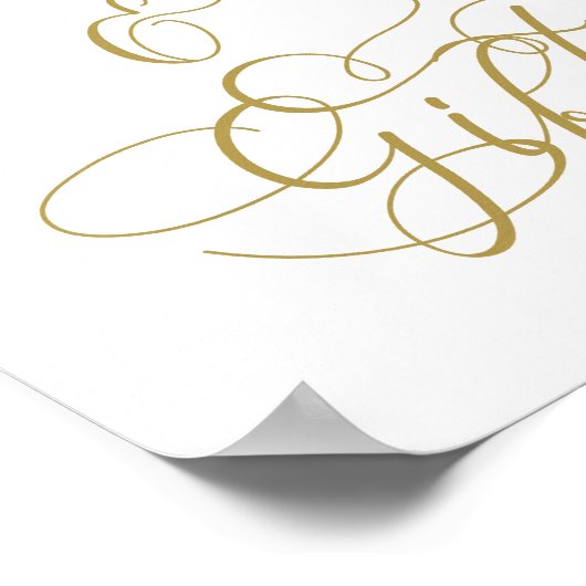 Elegant Floral Pink Gold Kaarten en Gifts Sign Poster (Hoek)