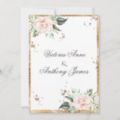 Elegant Floral Pink Gold Script Weddenschap Kaart (Voorkant)