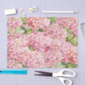 Elegant Floral Pink Hydrangea Patroonpapier Tissuepapier (Craft)