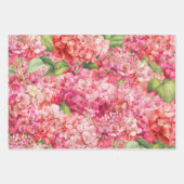 Elegant Floral Pink Hydrangea Pattern Inpakpapier Vel (Voorkant 3)