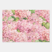 Elegant Floral Pink Hydrangea Pattern Inpakpapier Vel (Voorkant 2)