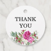 Elegant Floral Pink Peony Monogram Wedding Bedankjes Labels (Achterkant)