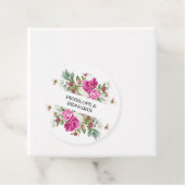 Elegant Floral Pink Peony Monogram Wedding Bedankjes Labels (In situ)
