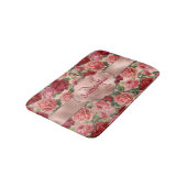 Elegant  Floral Pink Rose Gold Monogramed Badmat (Gekanteld)