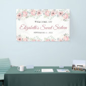 Elegant Floral Pink Rose Gold Sweet Sixteen Spandoek (Beurs)
