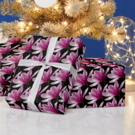 Elegant Floral Pink Saucer Magnolia Blossom Cadeaupapier