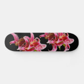 Elegant Floral Pink Stargazer Oriental Lilies Persoonlijk Skateboard (Horizontaal)