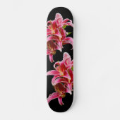 Elegant Floral Pink Stargazer Oriental Lilies Persoonlijk Skateboard (Voorkant)