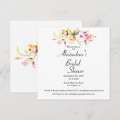 Elegant Floral Pink Vrijgezellenfeest Kaart (Voorkant / Achterkant)