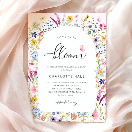 Elegant Floral Pink Vrijgezellenfeest Kaart