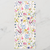 Elegant Floral Pink Vrijgezellenfeest Menu (Achterkant)