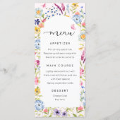 Elegant Floral Pink Vrijgezellenfeest Menu (Voorkant)
