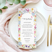 Elegant Floral Pink Vrijgezellenfeest Menu