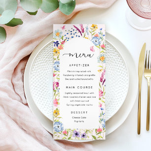 Elegant Floral Pink Vrijgezellenfeest Menu