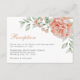 Elegant Floral Pink Waterverf Weddenschap Informatiekaartje