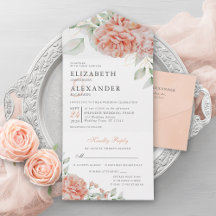 Elegant Floral Pink Waterverf Wedding