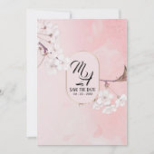 Elegant Floral Pink Wedding Uitnodiging (Voorkant)