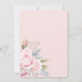 elegant-Floral Pinks Grijze Kleurpapier Kaart (Achterkant)