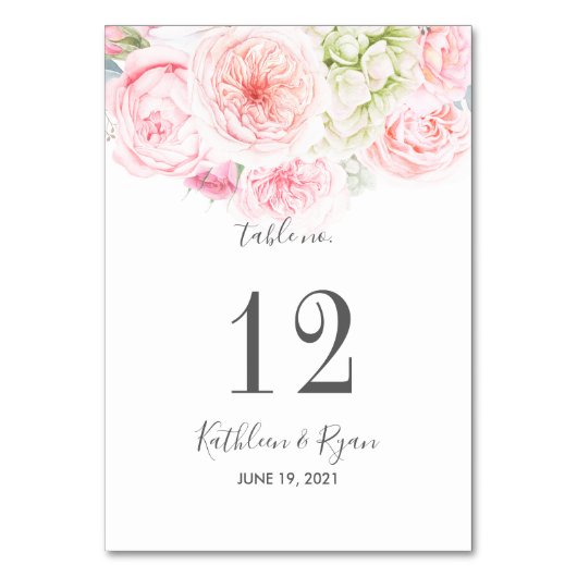  elegant-Floral Pinks Grijze Kleurpapier Kaart (Voorkant)